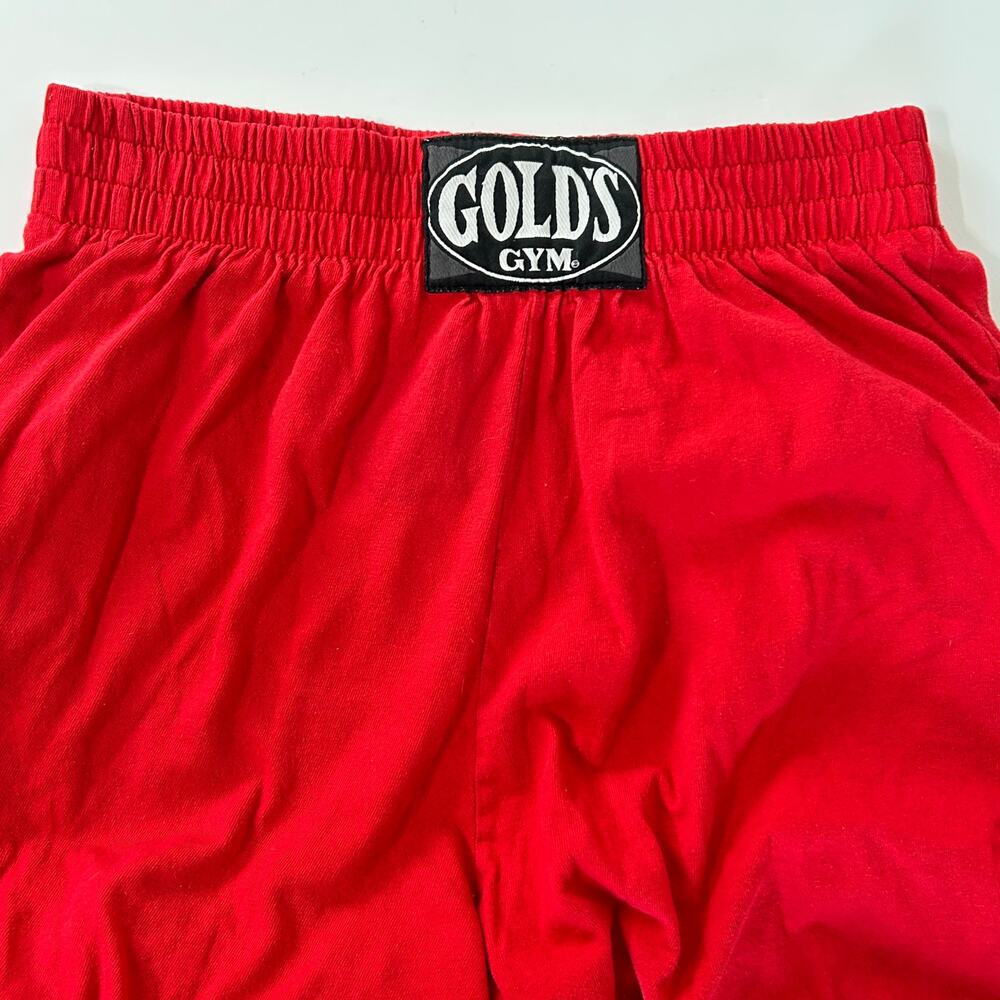 Vintage Gold’s Gym Workout Pants Red Cotton Joggers Bodybuilding Fitness Mens L